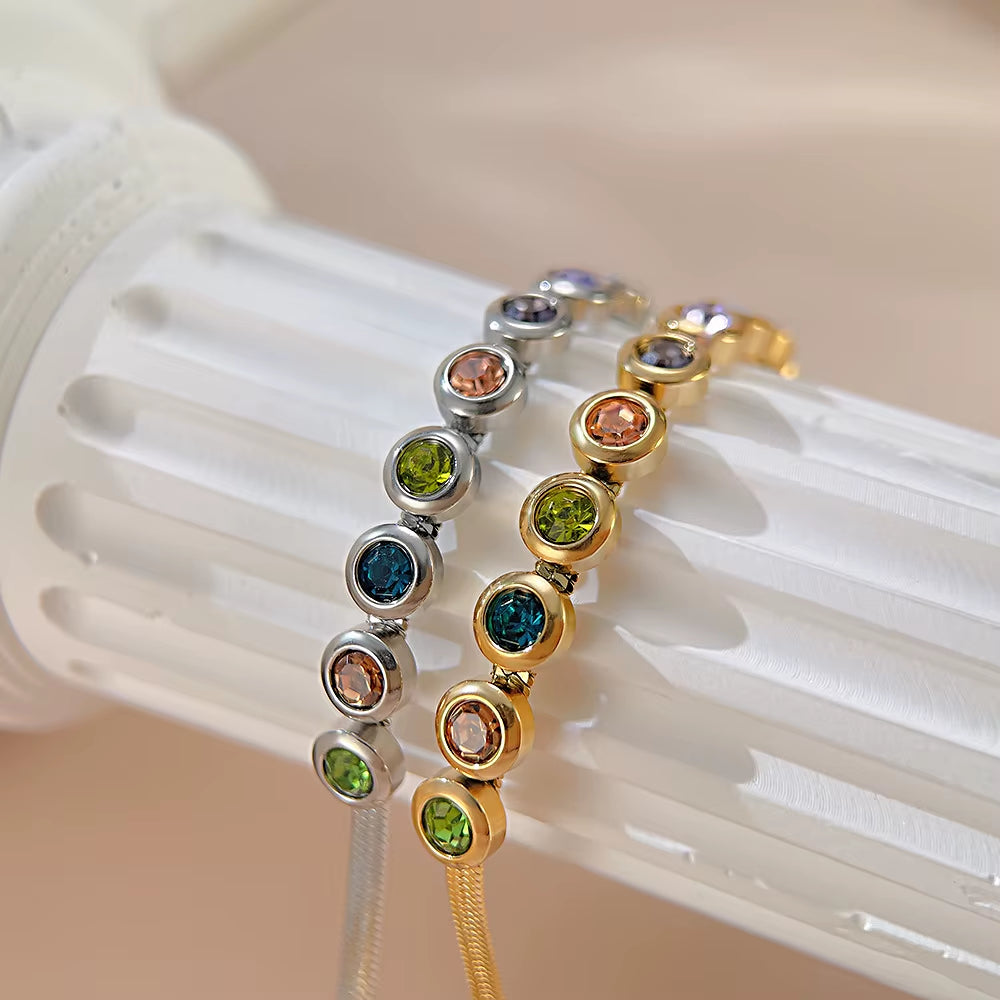 Europe and the United States Fashion Stainless Steel Zircon Bracelet Women Light Luxury Luxury Small High-Grade Accessories