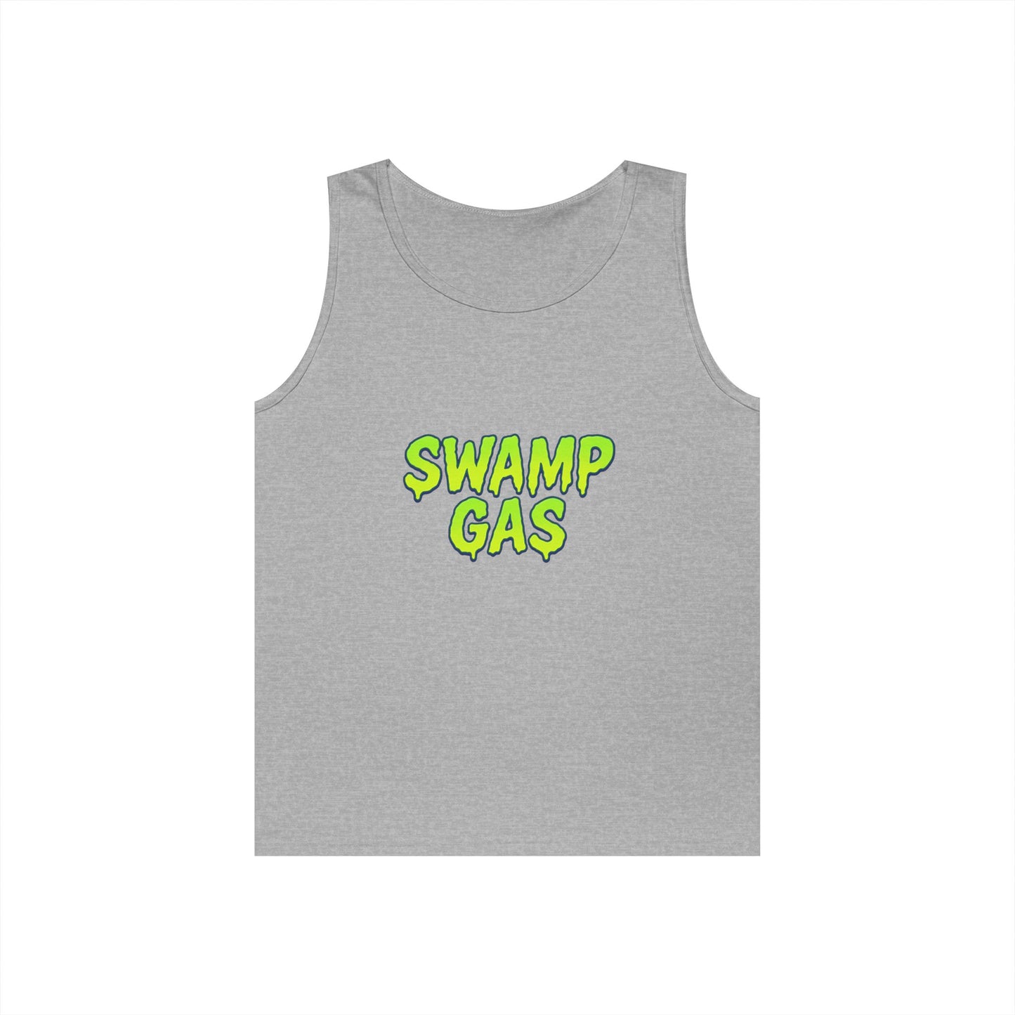 Swamp Gas Unisex Heavy Cotton Tank Top - Fun Summer Wear, Graphic Tee for Parties, Gifts, Halloween, Outdoor Events, Festival Apparel