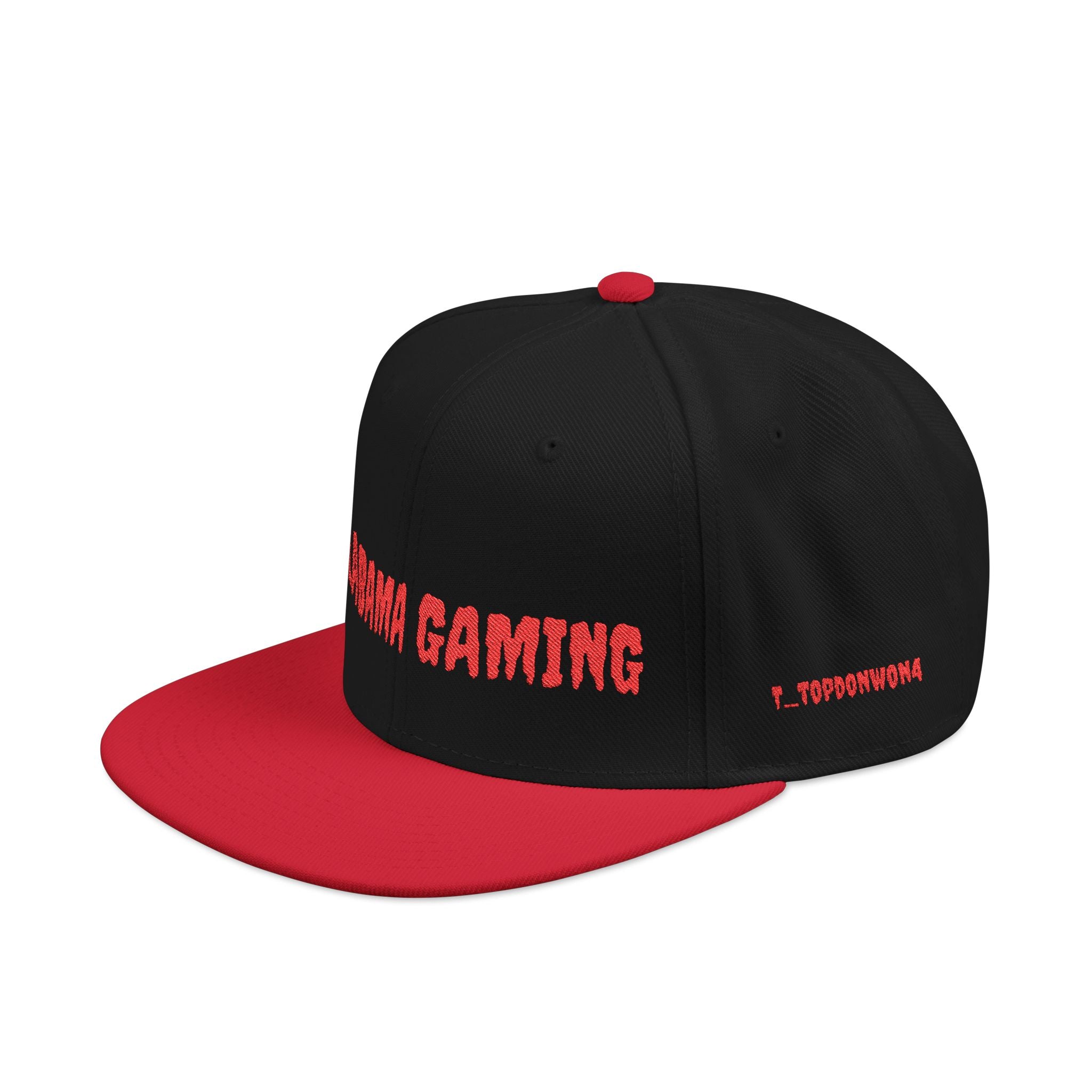 Alabama Gaming Snapback Hat – Flat Brim Embroidered Gamer Cap (Black/Red) | T_TopDonWon4