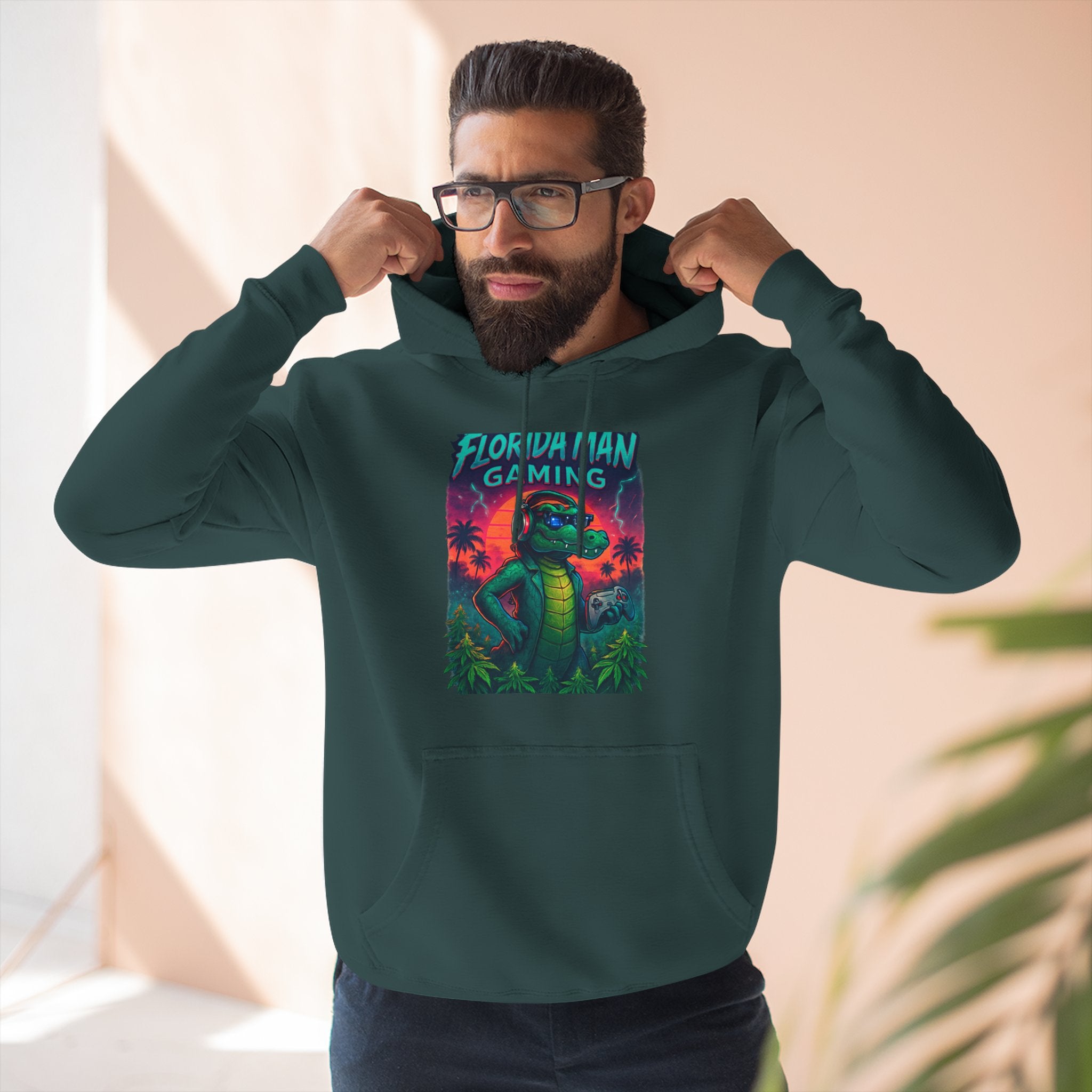 Gamer Fleece Hoodie - Cozy Dragon Design, Perfect for Gaming Sessions, Gifts for Gamers, Casual Wear, Fun Streetwear