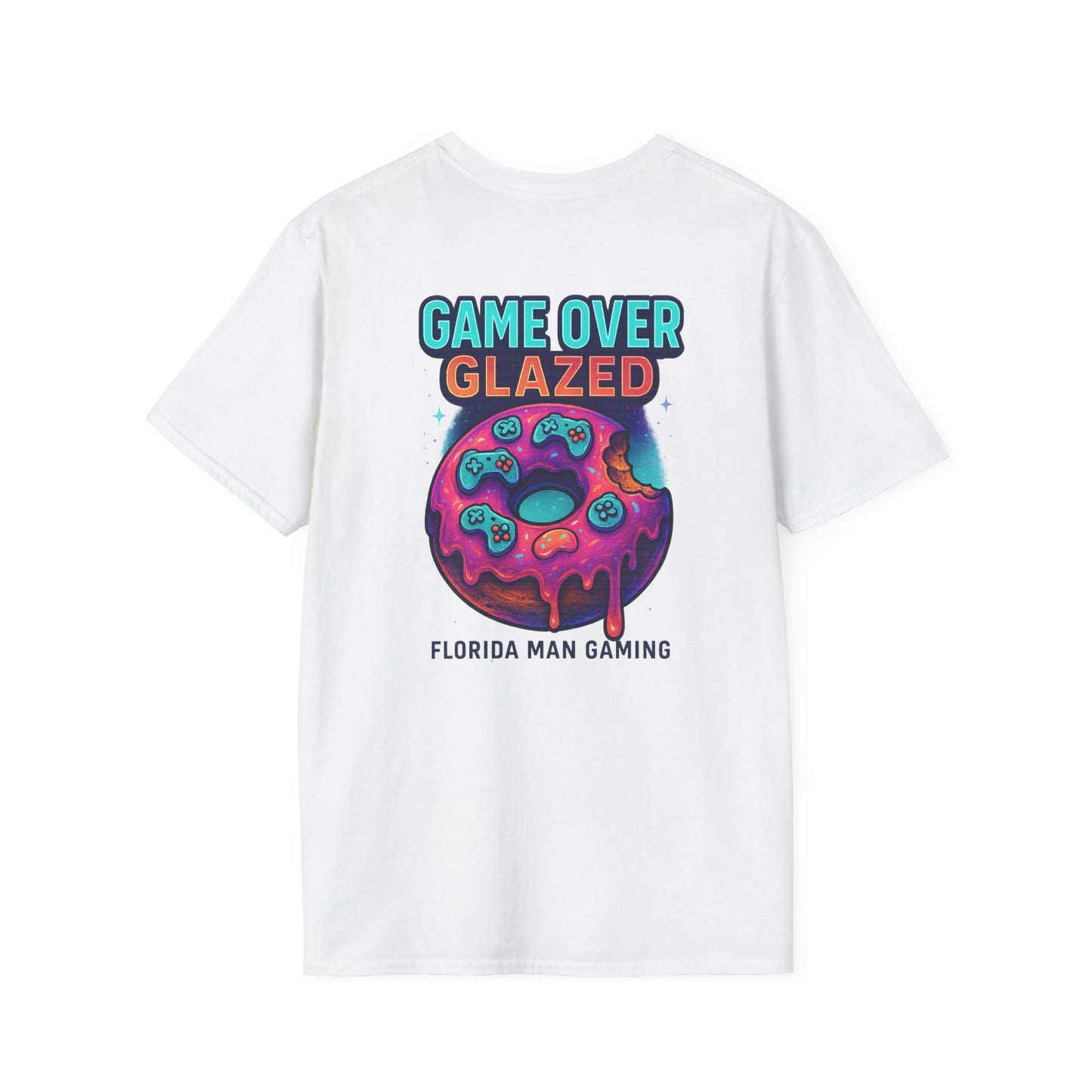 Retro Gamer Donut T-Shirt - Fun Gaming Tee, Unisex Softstyle, Perfect for Gamers, Gaming Events, Birthday Gifts, Casual Wear