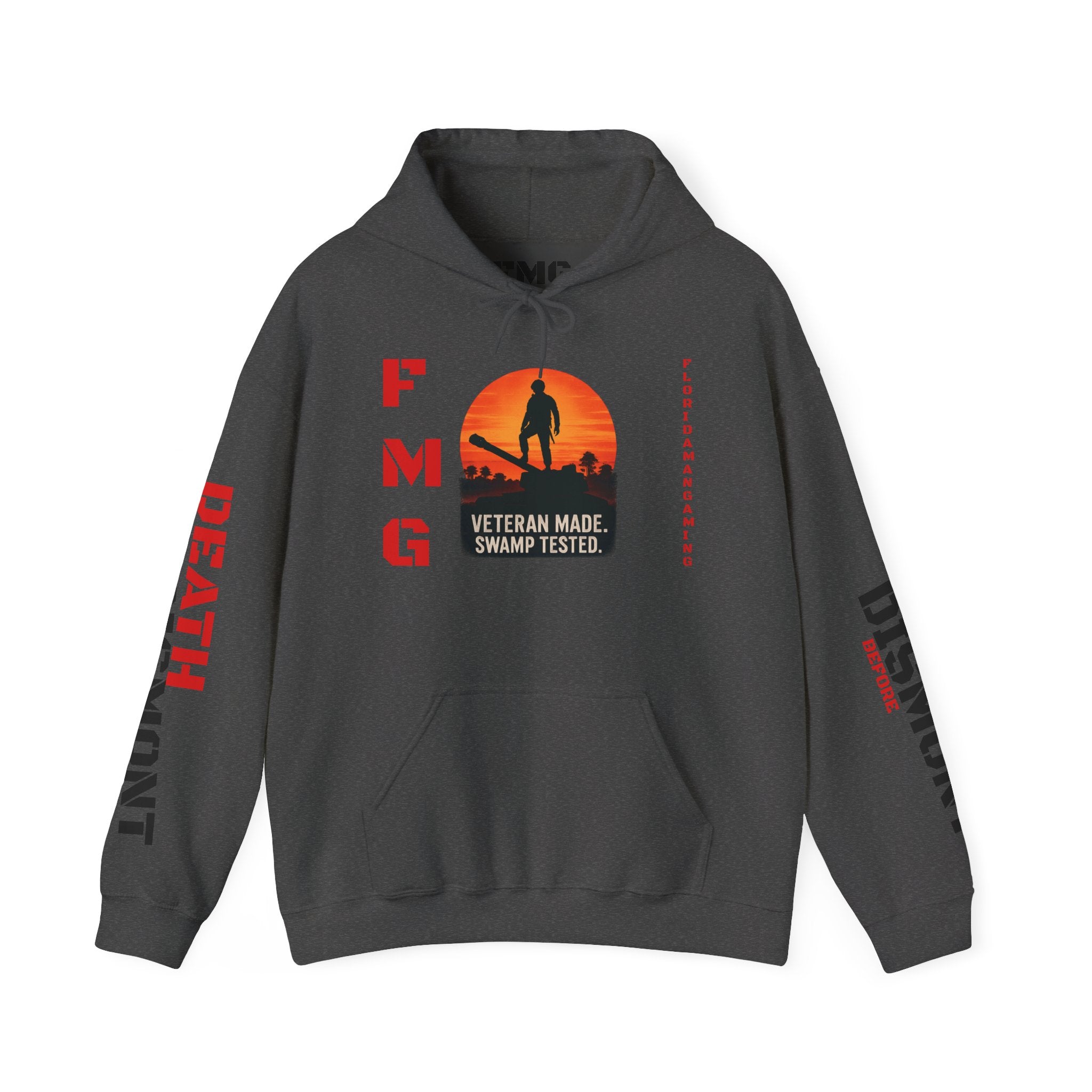 Veteran Made Swamp Tested Hoodie — Military Outdoors Sunset Hoodie