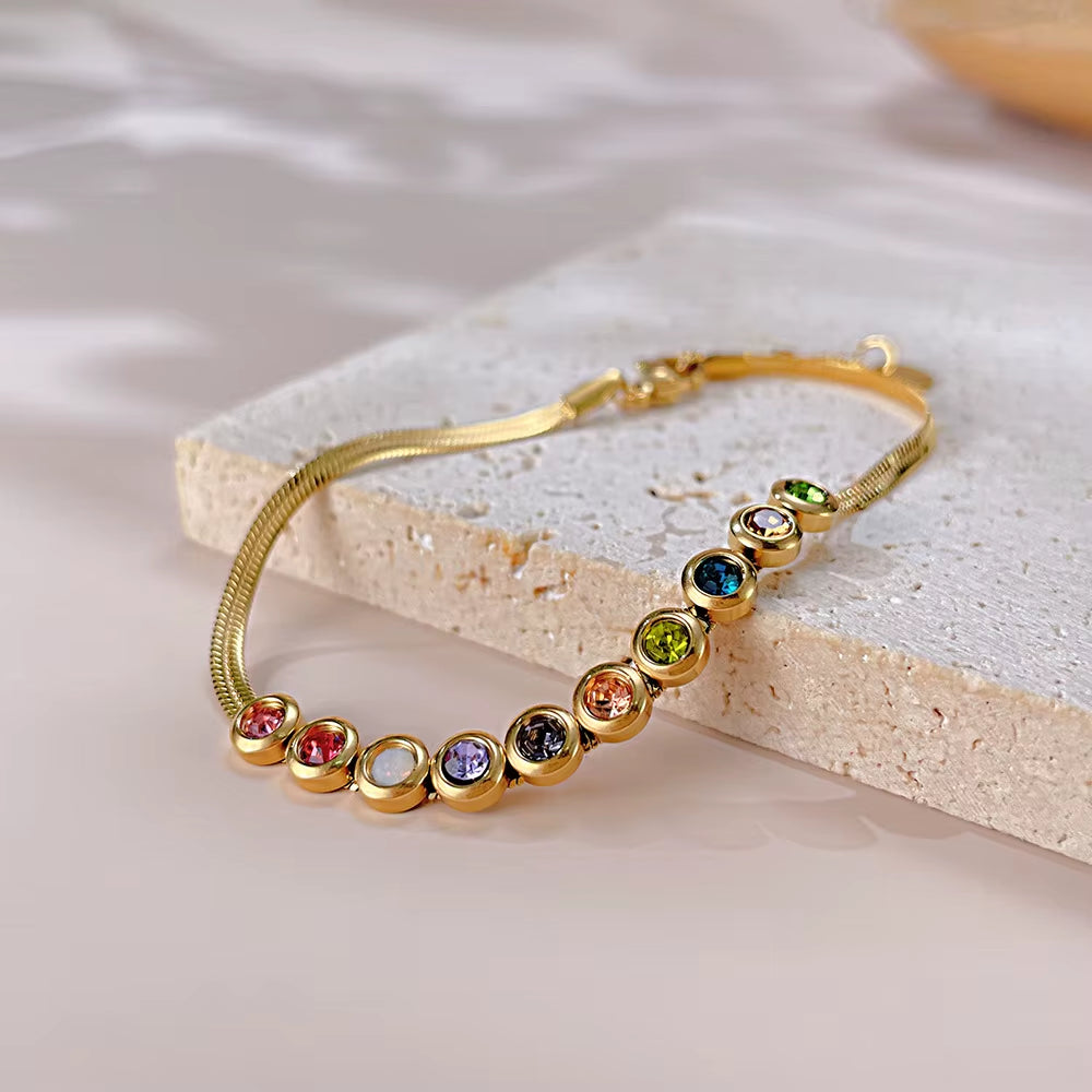 Europe and the United States Fashion Stainless Steel Zircon Bracelet Women Light Luxury Luxury Small High-Grade Accessories