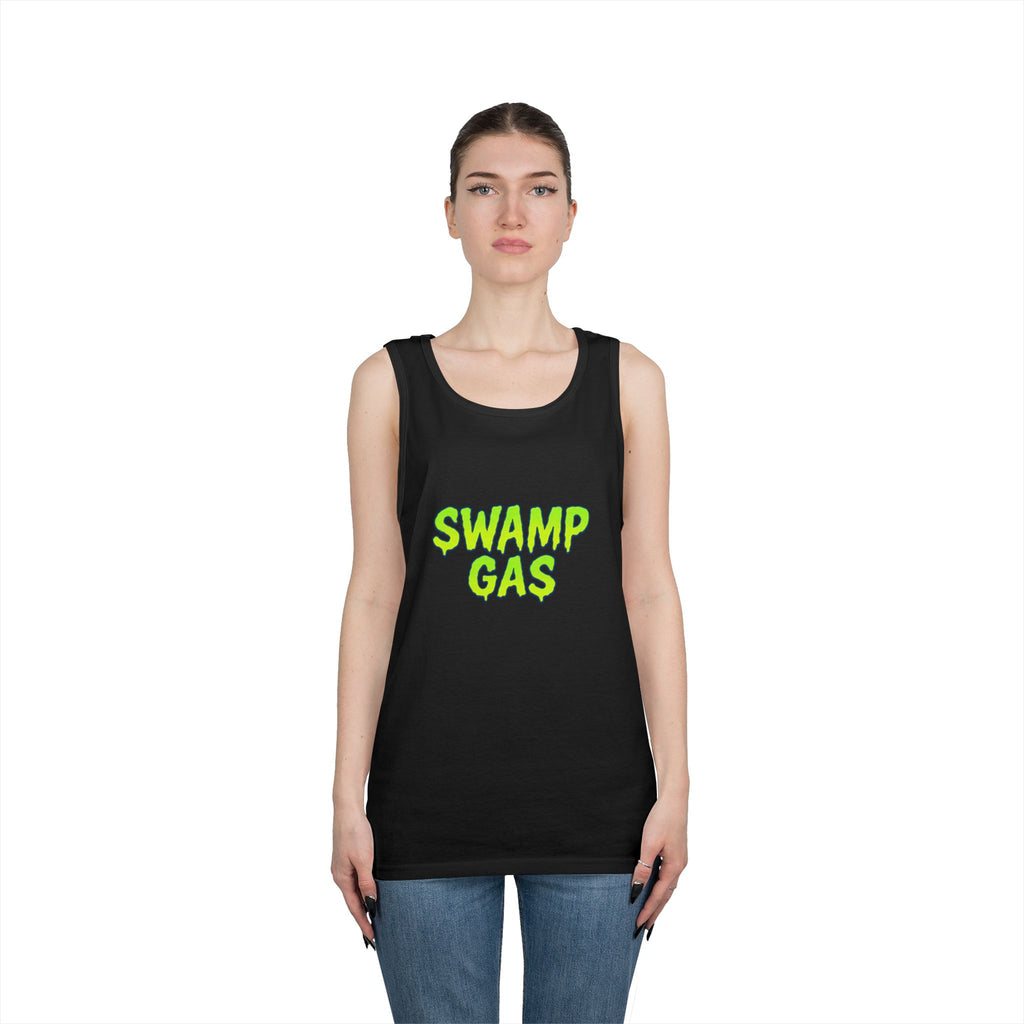 Swamp Gas Unisex Heavy Cotton Tank Top - Fun Summer Wear, Graphic Tee for Parties, Gifts, Halloween, Outdoor Events, Festival Apparel