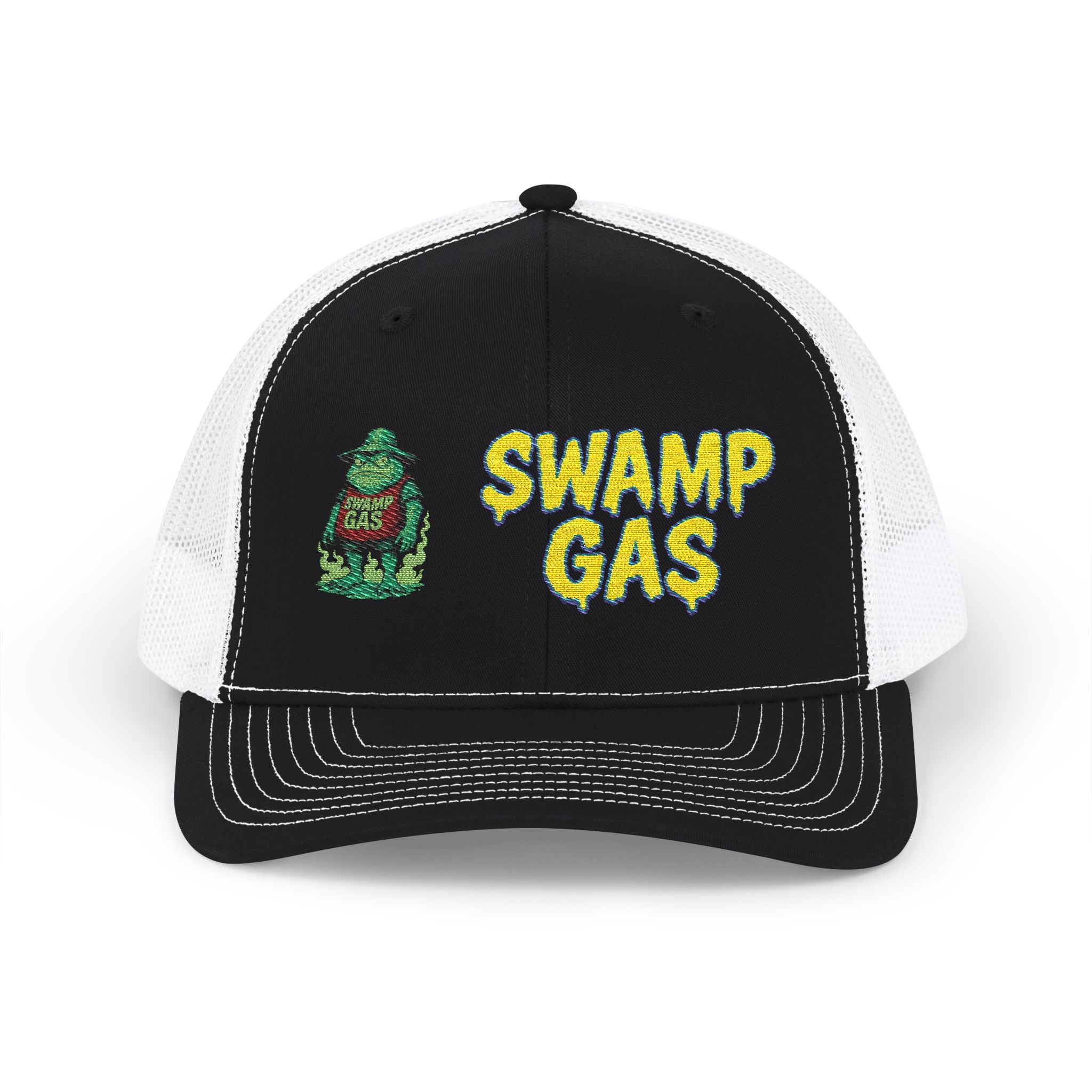 Swamp Gas Snapback Trucker Cap, Fun Summer Hat, Casual Outdoor Cap, Unique Gift for Him/Her, Festival Headwear, Retro Style Cap