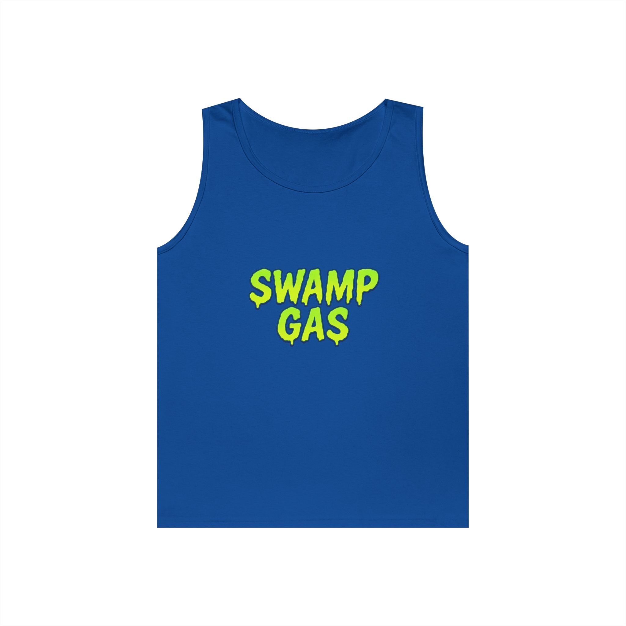 Swamp Gas Unisex Heavy Cotton Tank Top, Funny Summer Shirt, Graphic Muscle Tee, Casual Wear, Gift for Monster Lovers