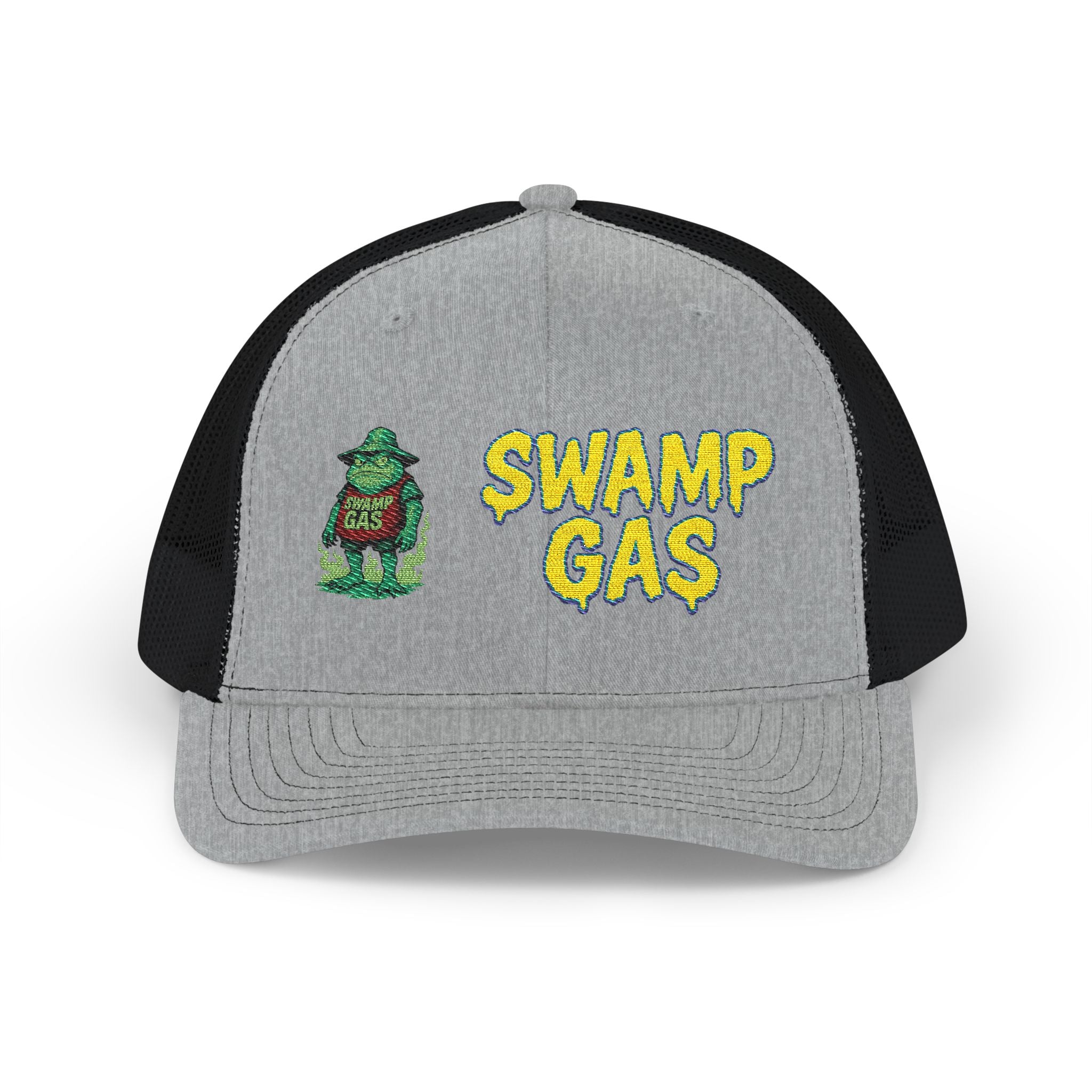 Swamp Gas Snapback Trucker Cap, Fun Summer Hat, Casual Outdoor Cap, Unique Gift for Him/Her, Festival Headwear, Retro Style Cap