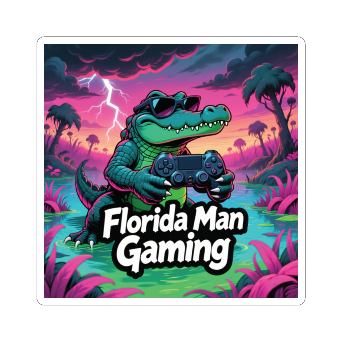 Florida Man Gaming KissCut Sticker