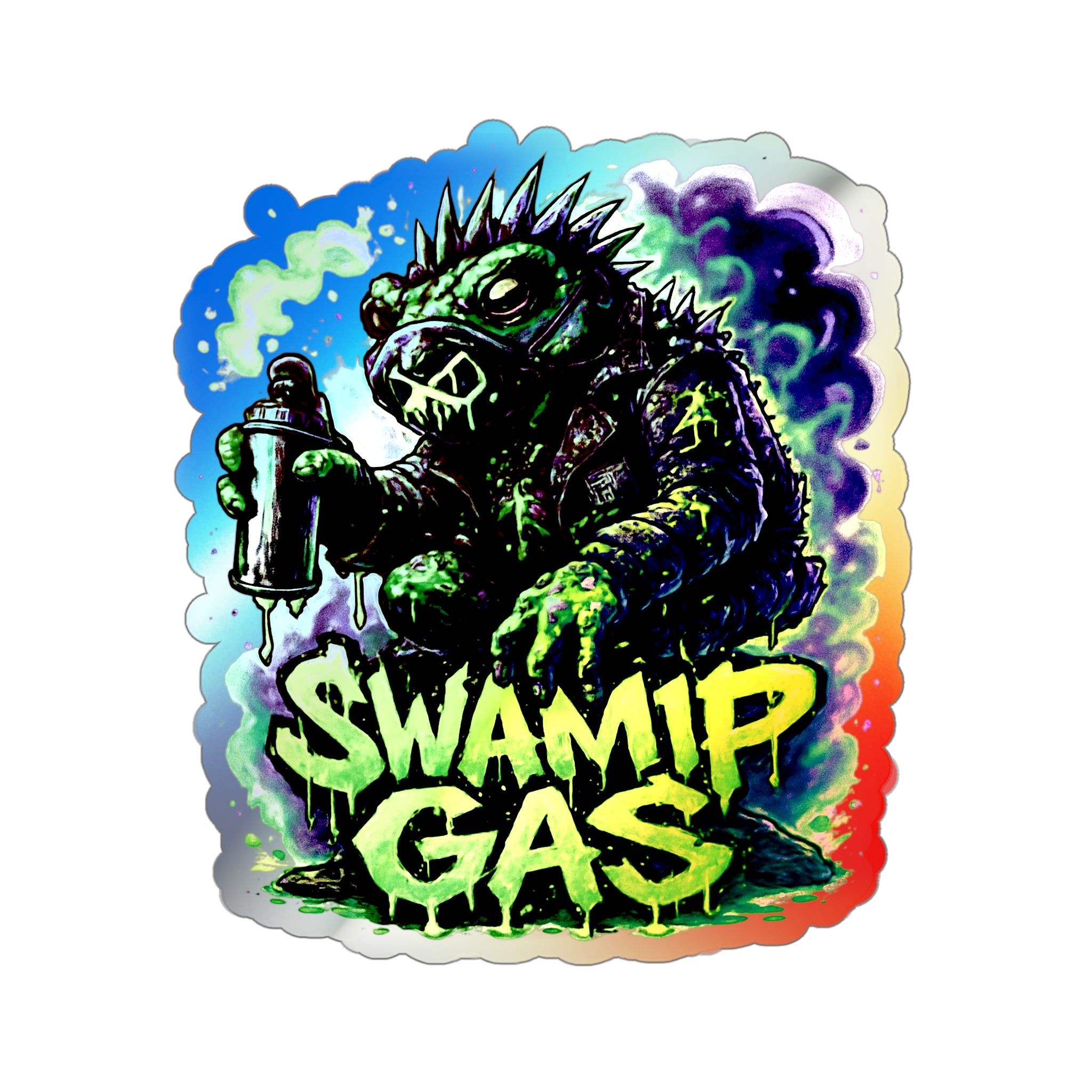 Swamp Gas Holographic Die-Cut Stickers, Unique Vinyl Stickers, Skateboard Accessories, Cool Gift for Teens, Halloween Decor, [...]