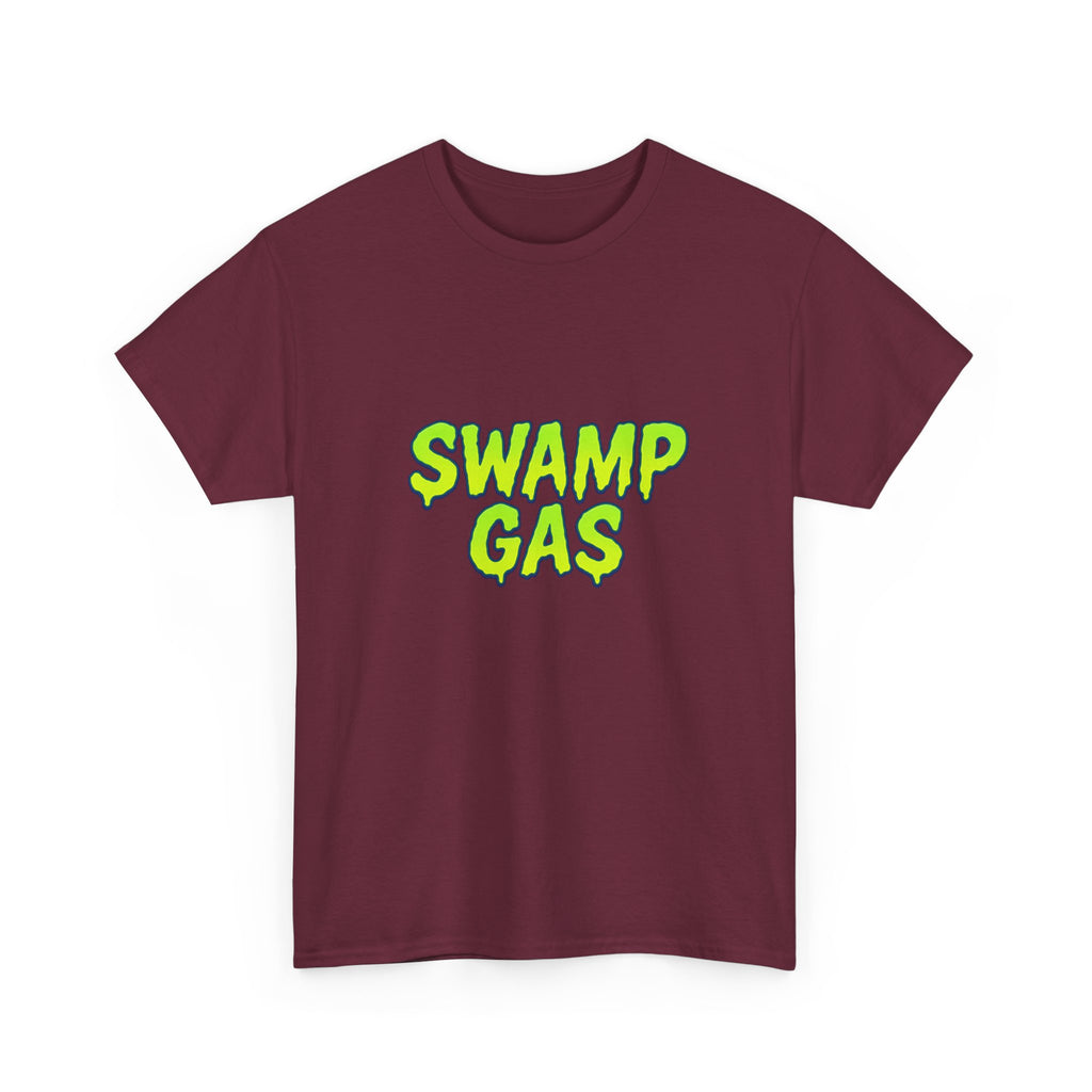 Swamp Gas Unisex Heavy Cotton Tee - Fun Graphic T-Shirt for Festivals, Parties, Gifts, Casual Wear, Retro Style