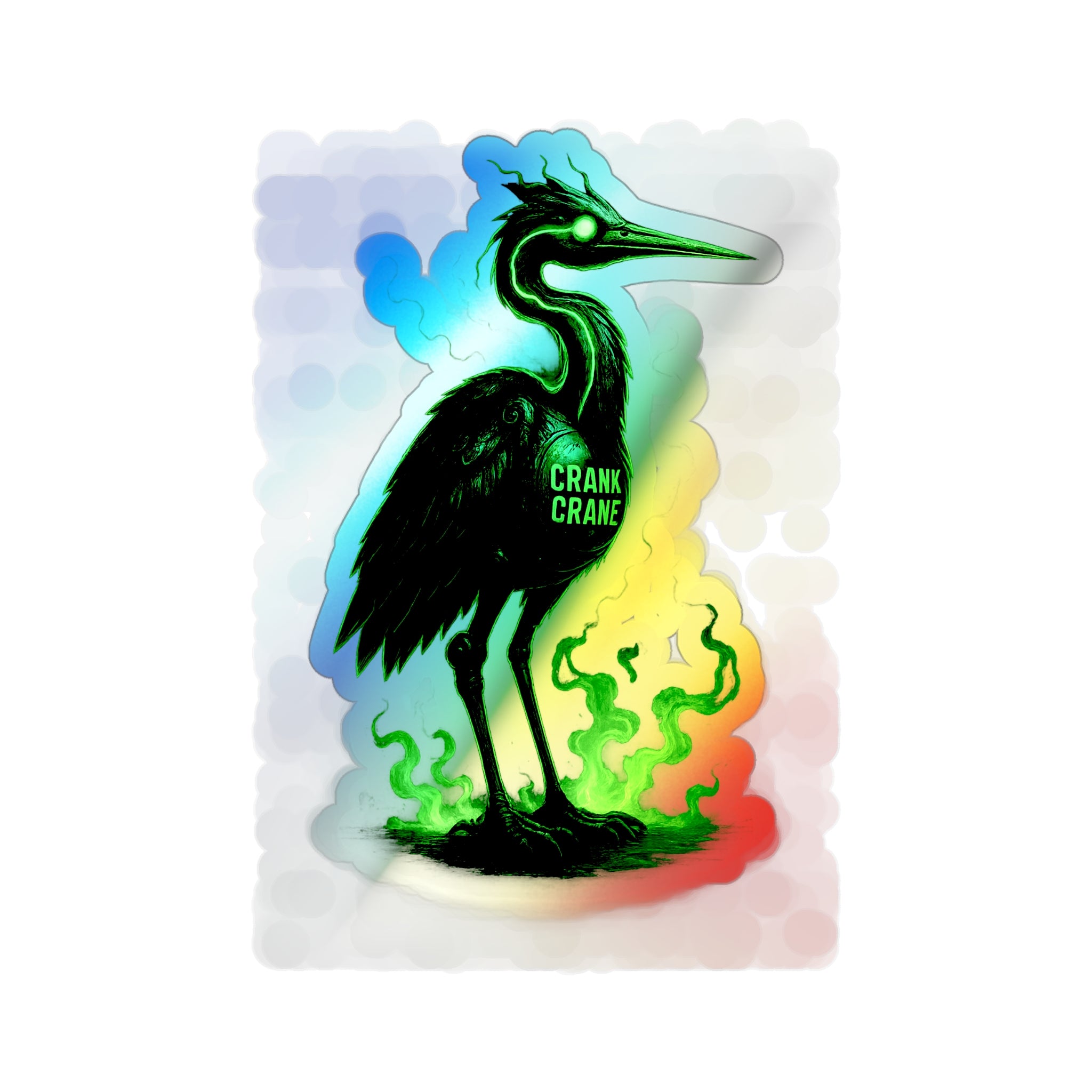 Holographic Crane Die-Cut Stickers | Unique Skateboard Decor, Artful Journaling, Vibrant Gifts for Nature Lovers, Party Favors