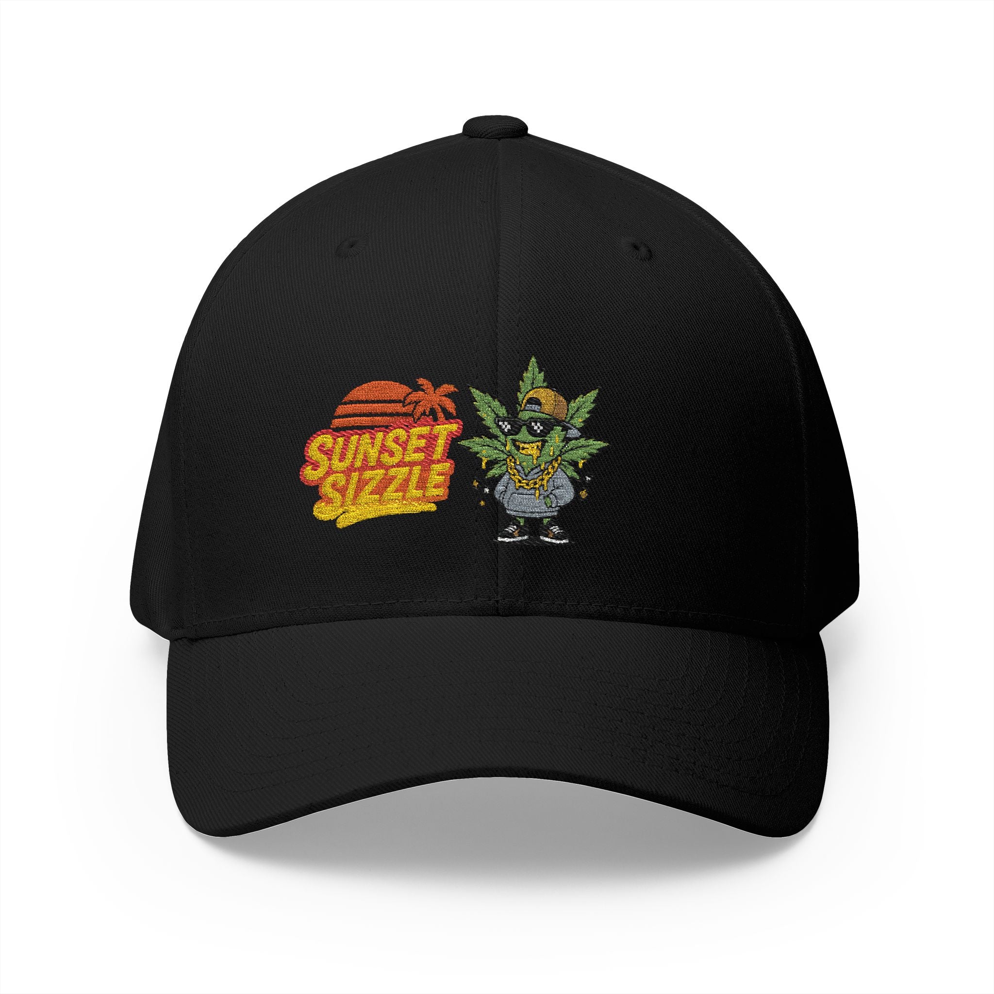 Cap - Sunset Sizzle Embroidery Design - Vaporwave Streetwear