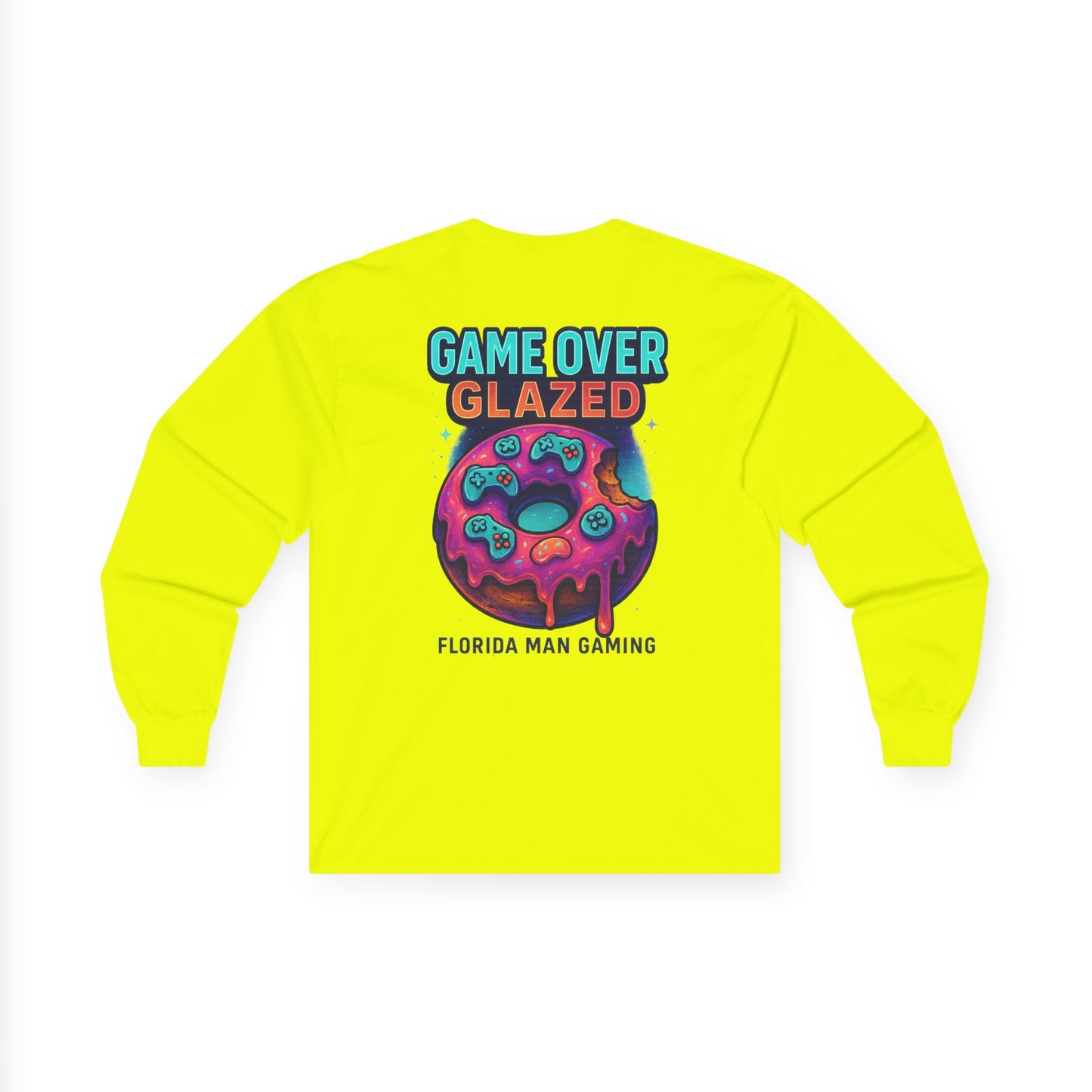 Game Over Glazed Gaming Long Sleeve Tee, Gamer Shirt, Unisex Cotton Tee, Video Game Gift, Retro Gaming Apparel, Fun Gift for Gamers