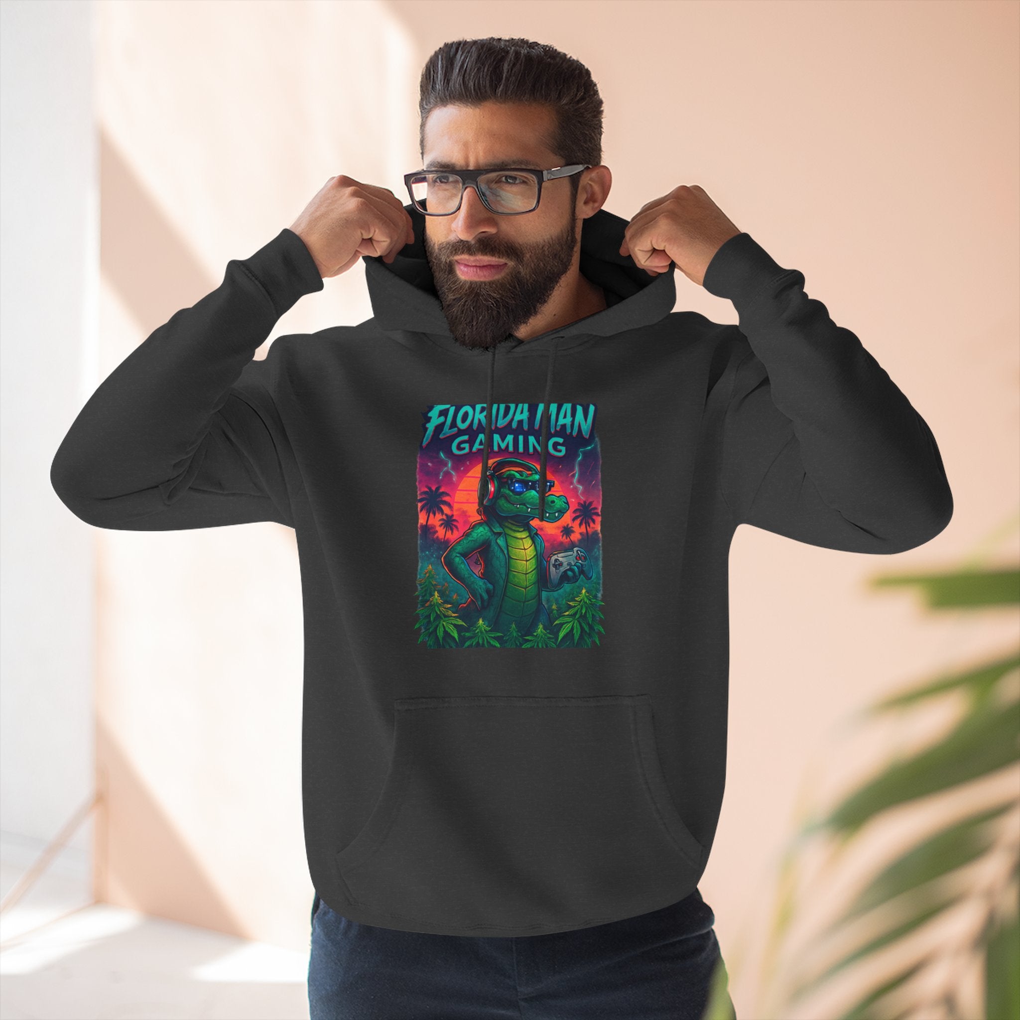 Gamer Fleece Hoodie - Cozy Dragon Design, Perfect for Gaming Sessions, Gifts for Gamers, Casual Wear, Fun Streetwear