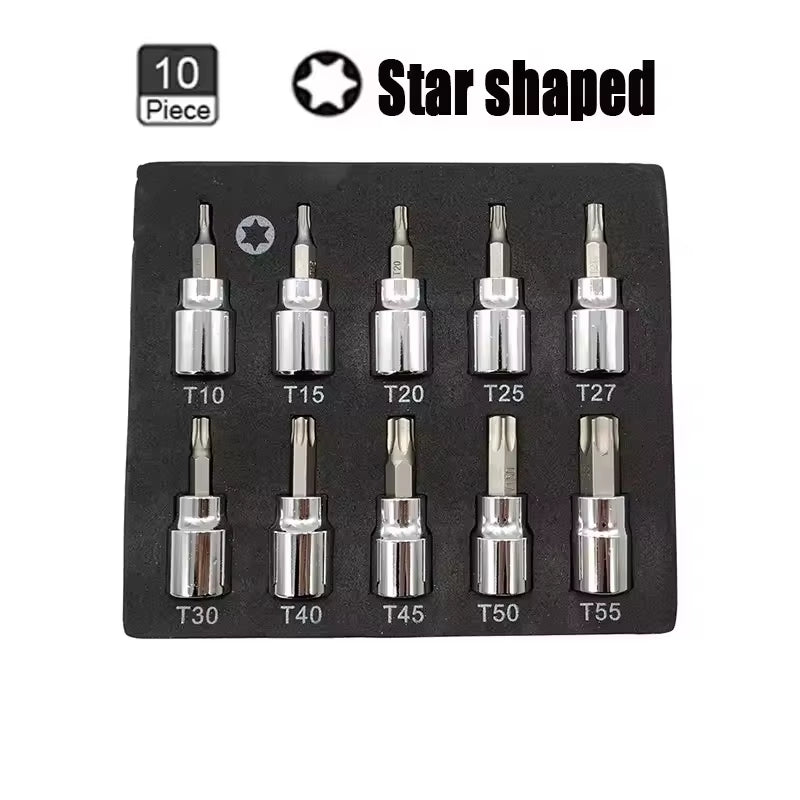 3/8 Inch Hex Bit Socket Set Sturdy Allen Key Sockets Professional 3/8Inch Drive Drill Metric Tools Kit Durable Impact Socket Set
