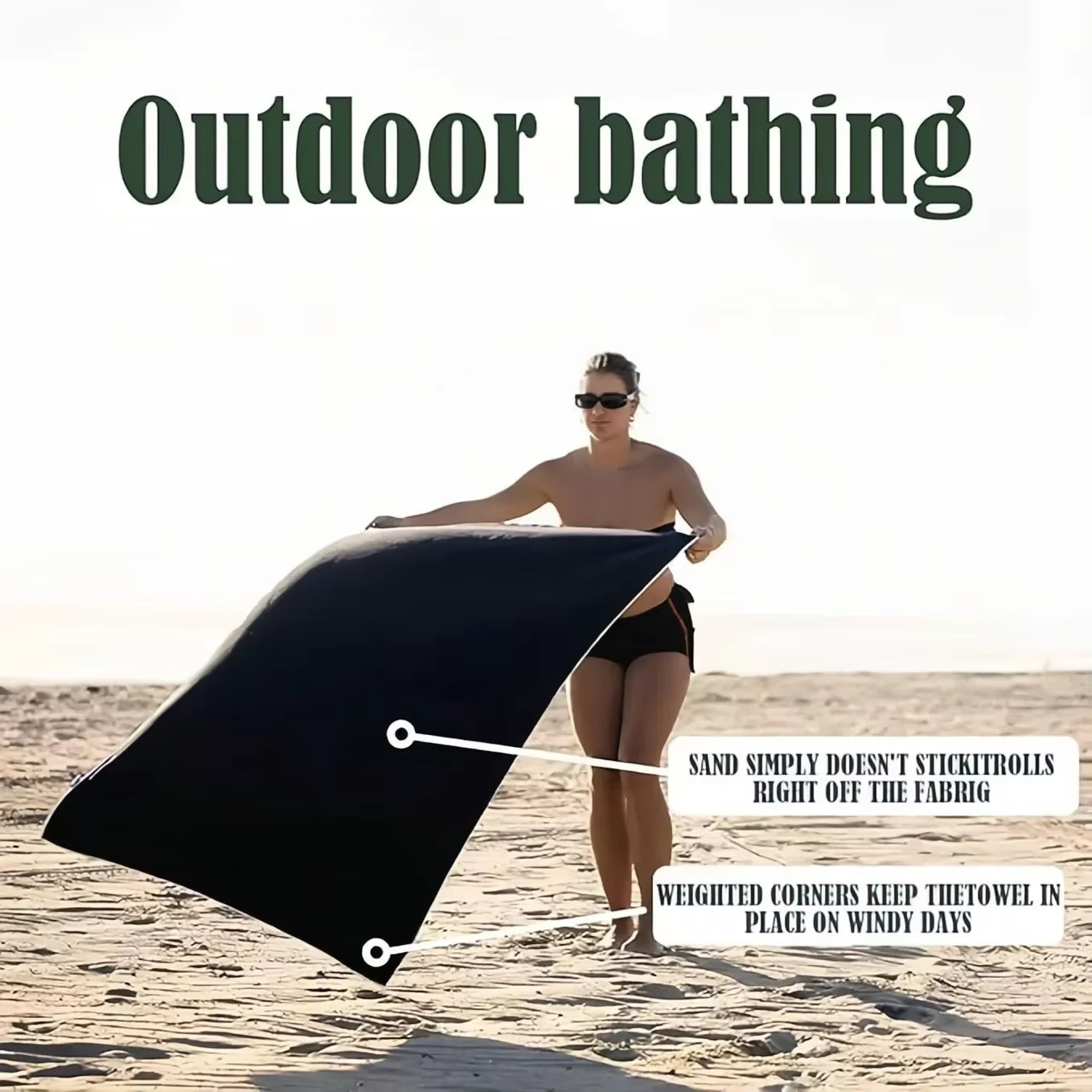 Outdoor Beach Magnetic Bath Towel Soft Beach Towels Swimming Quick-Drying Shower Towel for Changing Bikini Bathroom Accessories