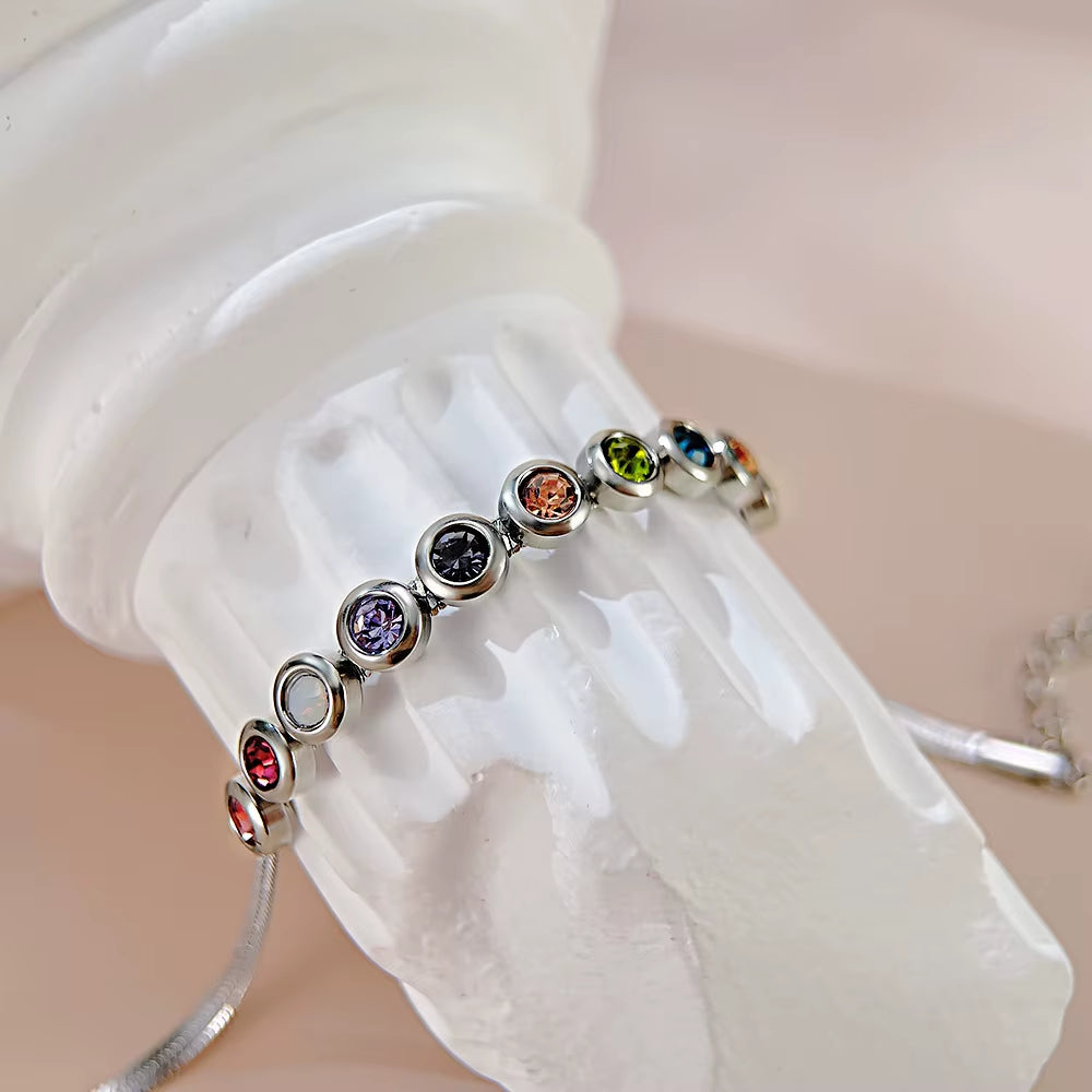 Europe and the United States Fashion Stainless Steel Zircon Bracelet Women Light Luxury Luxury Small High-Grade Accessories