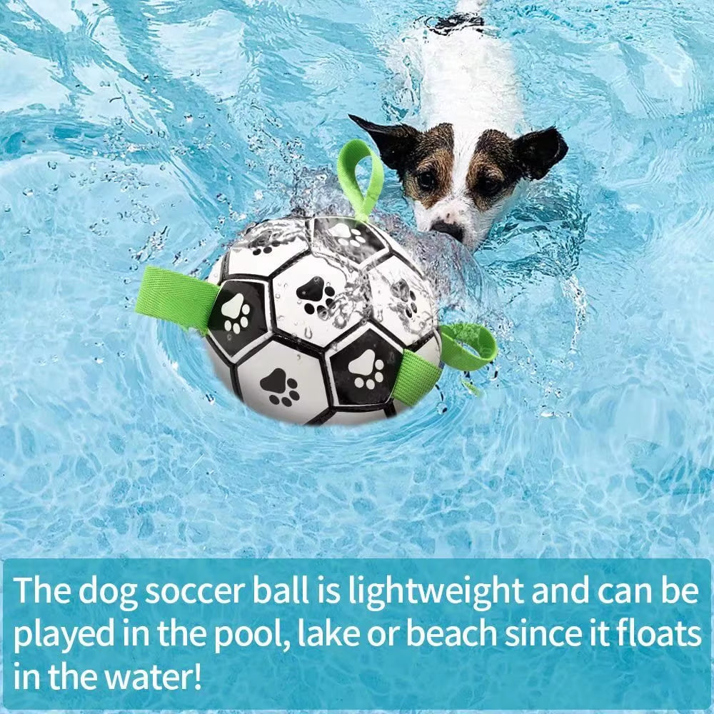 Dog Toys Soccer Ball with Grab Tabs Interactive Dog Balls Toys Durable Puppy Outdoor Training Soccer Pet Football Toys