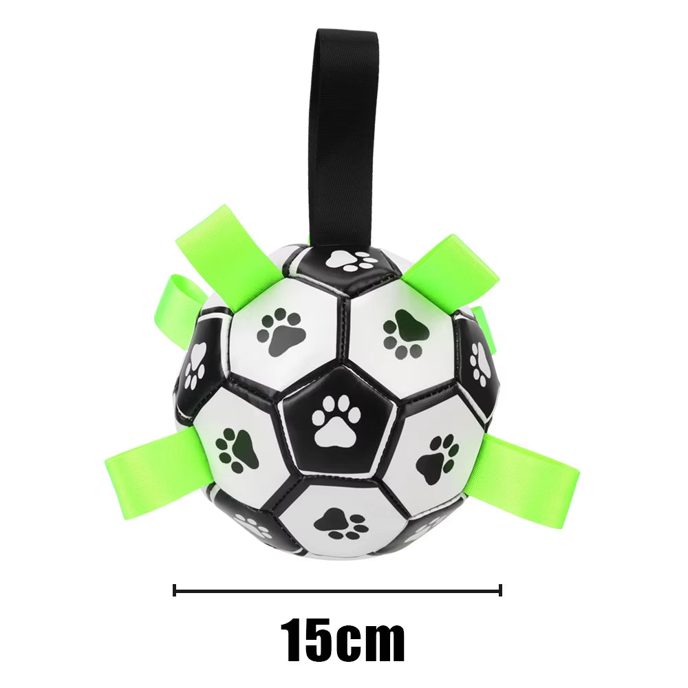 Dog Toys Soccer Ball with Grab Tabs Interactive Dog Balls Toys Durable Puppy Outdoor Training Soccer Pet Football Toys