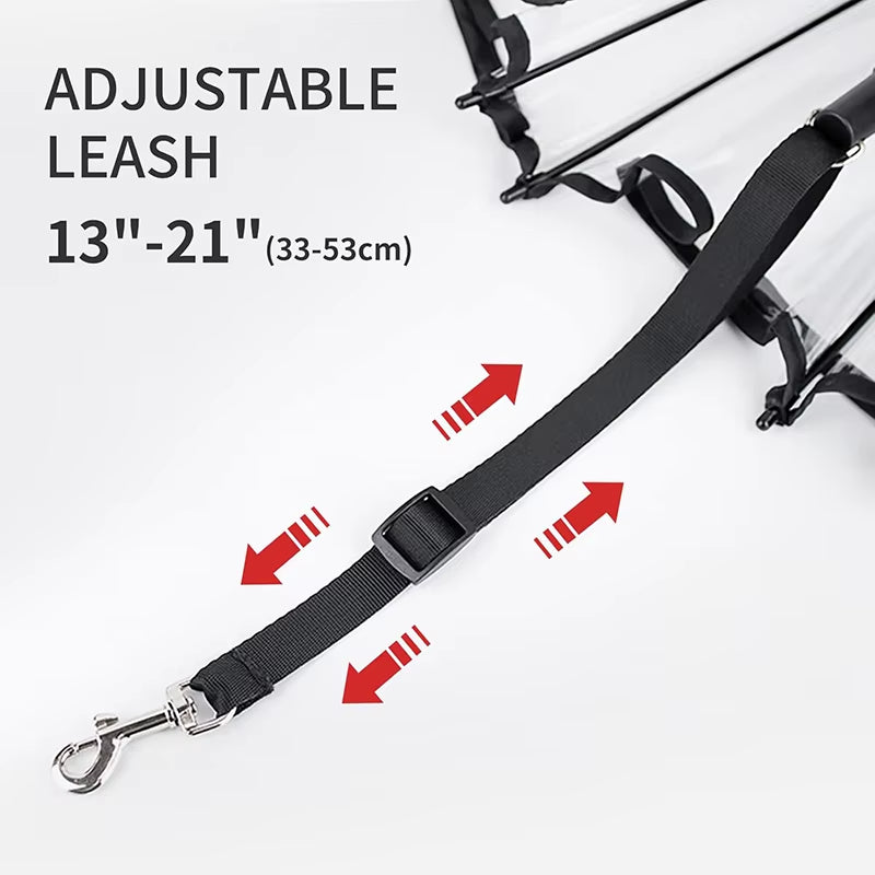 C-Shape Handle Umbrella for Small Medium Dogs Pet Umbrella with Adjustable Leash Rain/Snow Walking Doggy Umbralla